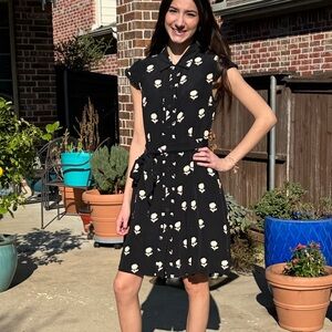 Kate Spade New York Black and Cream silk shirtwaist style dress. Size 4